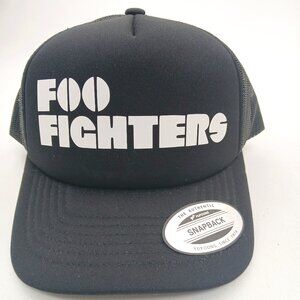 Foo Fighters Foam Mesh Snapback Trucker Hat Cap Black HTV application